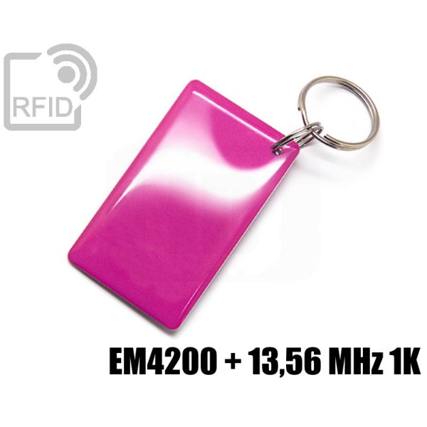 KY09D06 Portachiavi tag RFID large doppio chip EM4200 + 13