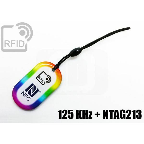 KY09D27 Portachiavi tag RFID large doppio chip NFC 125 KHz + ntag213 thumbnail